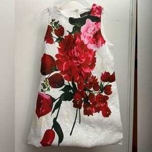 D&G 5Y Girls White Floral Sleeveless Toddler Kids Dress Formal Party Elegant